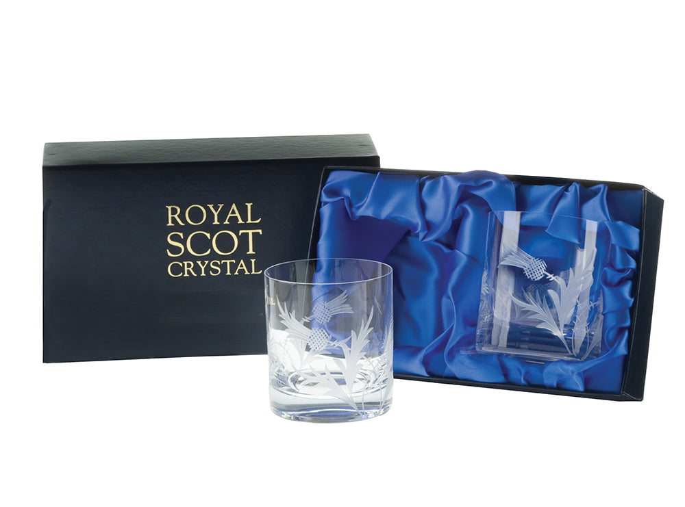 neomina Flower of Scotland Large Tumblers – Set of 2 Stylish Glasses