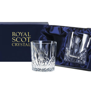 neomina Scottish Thistle Tumblers – Set of 2 Elegant Glasses