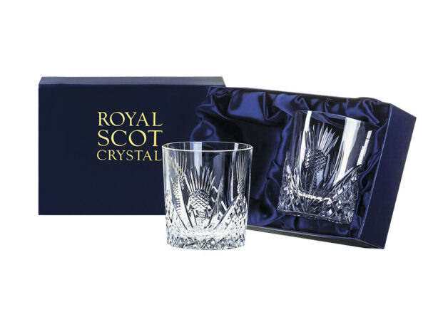 neomina Scottish Thistle Tumblers – Set of 2 Elegant Glasses