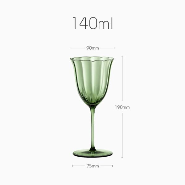 neomina Vintage Green Floral Wine Glasses – Set of 2 Elegant Crystal Tumblers - Image 7