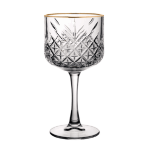 neomina Gold Rim Goblets – Set of 2 Elegant Crystal Wine Glasses