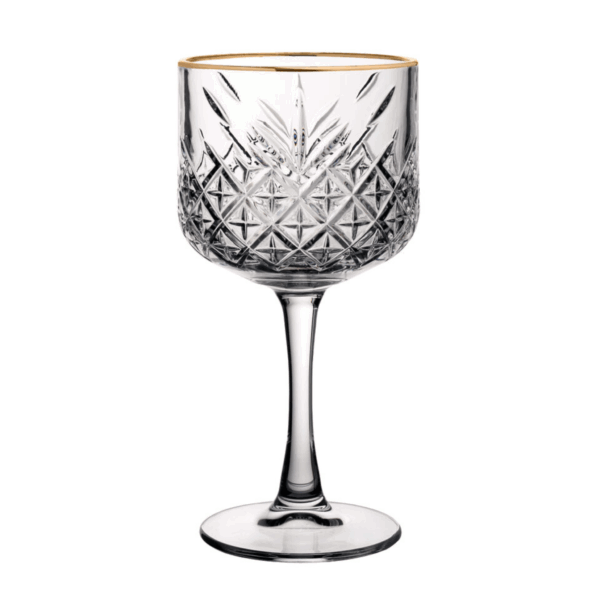 neomina Gold Rim Goblets – Set of 2 Elegant Crystal Wine Glasses