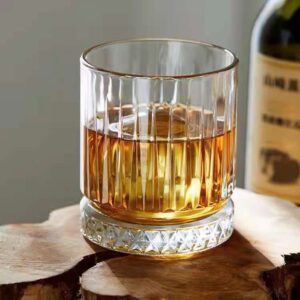 neomina Gold Rim Crystal Bourbon Glasses – Set of 2 Elegant Whiskey Tumblers
