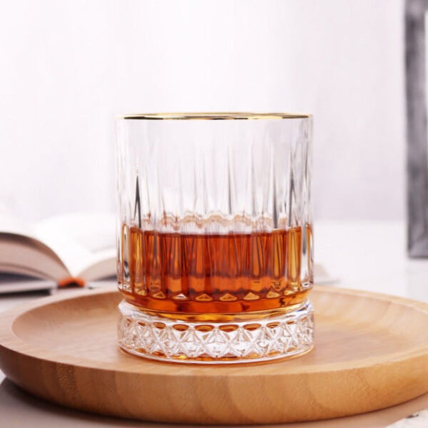 neomina Gold Rim Crystal Bourbon Glasses – Set of 2 Elegant Whiskey Tumblers - Image 6