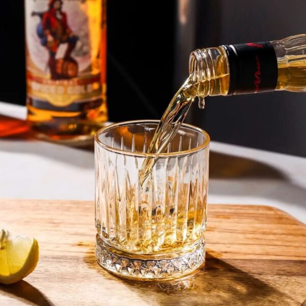 neomina Gold Rim Crystal Bourbon Glasses – Set of 2 Elegant Whiskey Tumblers - Image 2